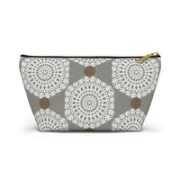 Lace Hexagon Accessory Pouch w T-bottom in Gray